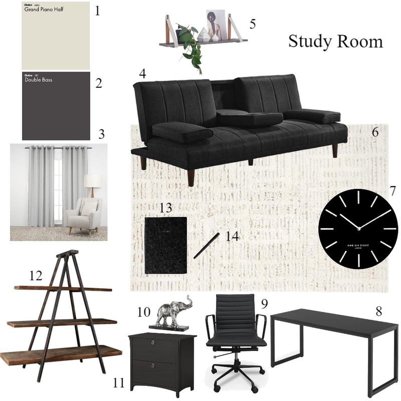Achromatic study room Mood Board by celinavelasco on Style Sourcebook