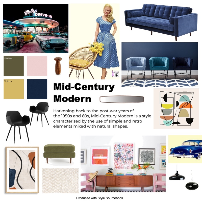 Mid-Century Modern Mood Board by Rob Di Giovanni on Style Sourcebook