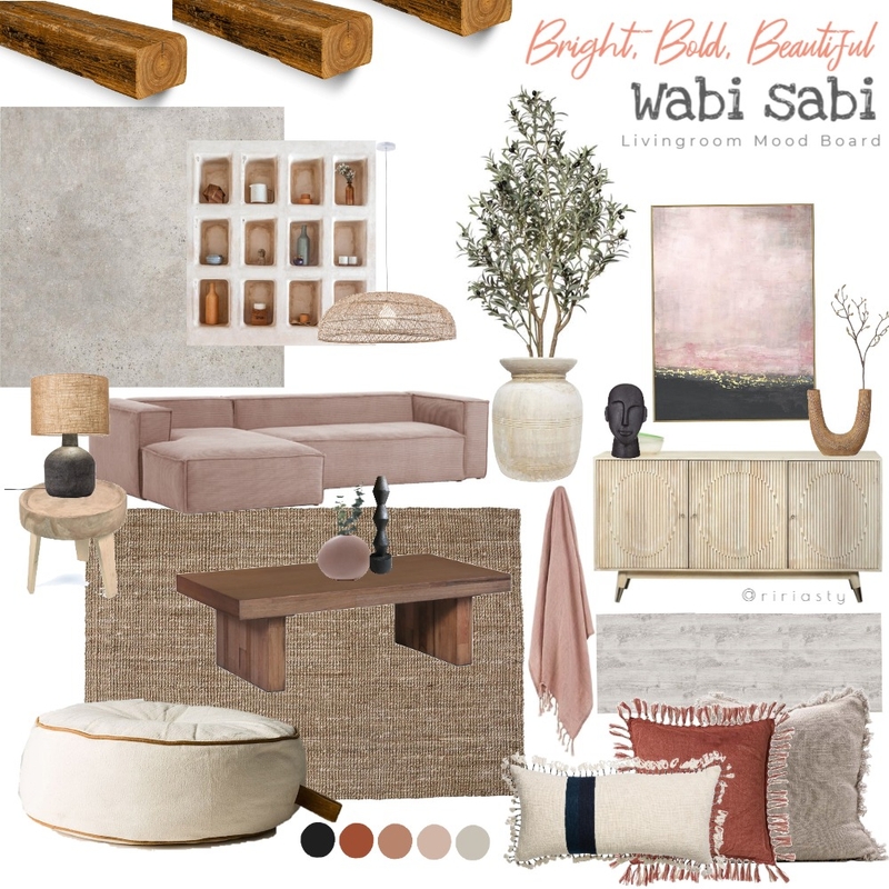 BBB Wabi Sabi Living Room Mood Board by Riasty on Style Sourcebook