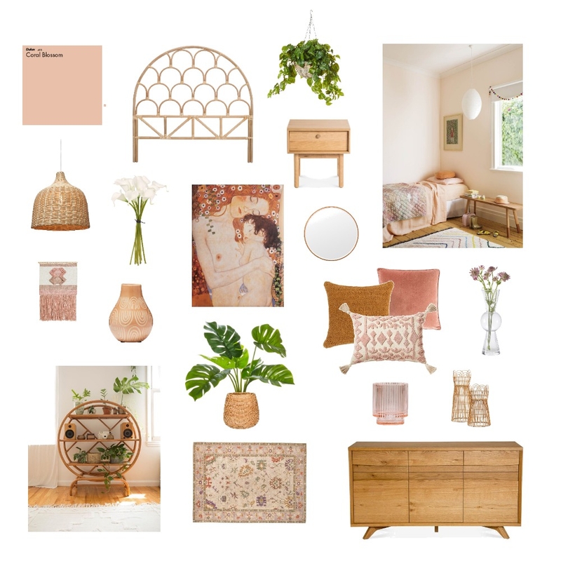 Peach Boho Bedroom Mood Board by cmu1118 on Style Sourcebook