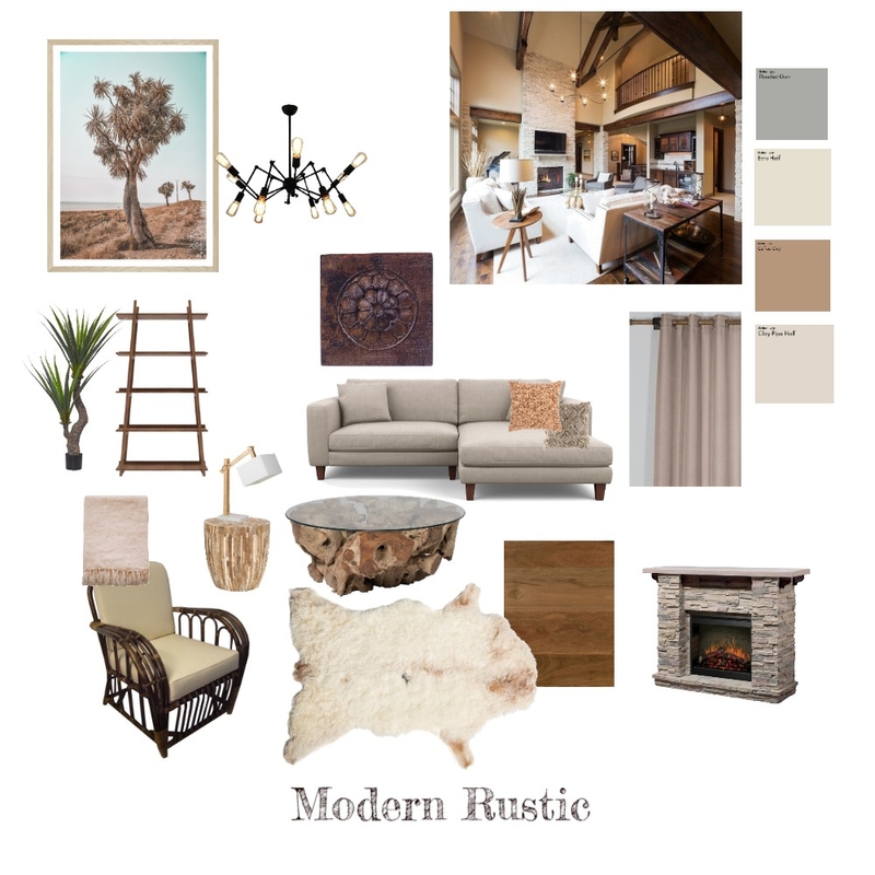 Modern Rustic Living Room Mood Board by Navi on Style Sourcebook