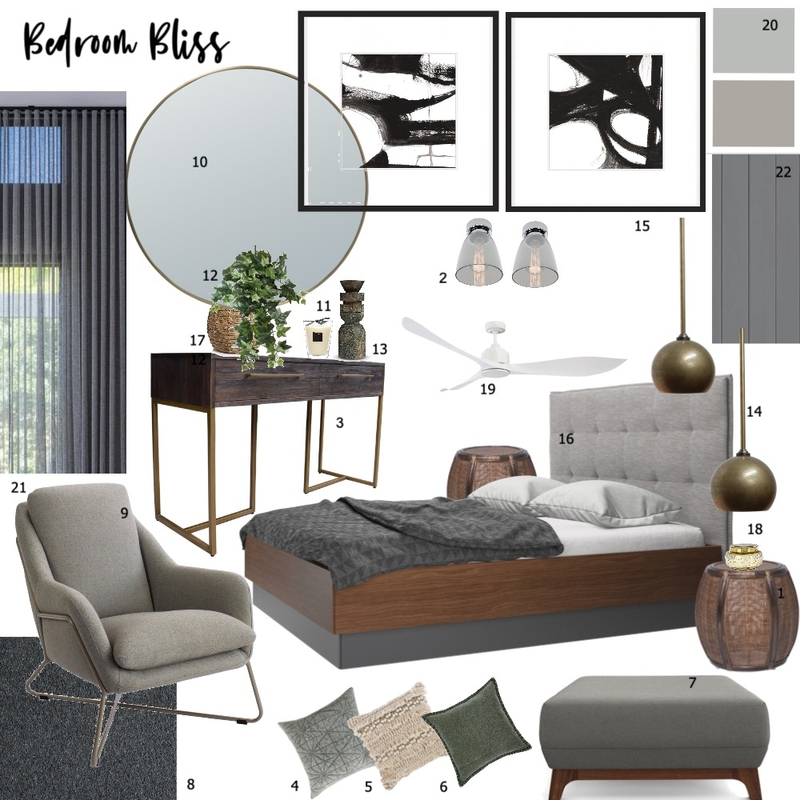 Mod 10 Master Bedroom Final Mood Board by hknights on Style Sourcebook