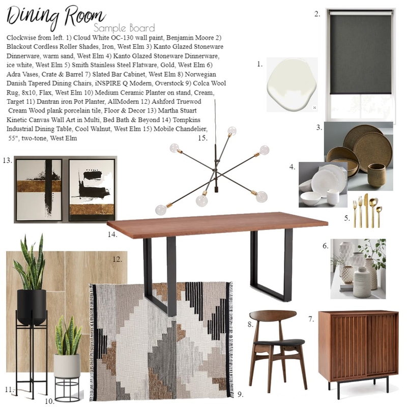 Module 9- Dining Room Mood Board by Viroselie on Style Sourcebook