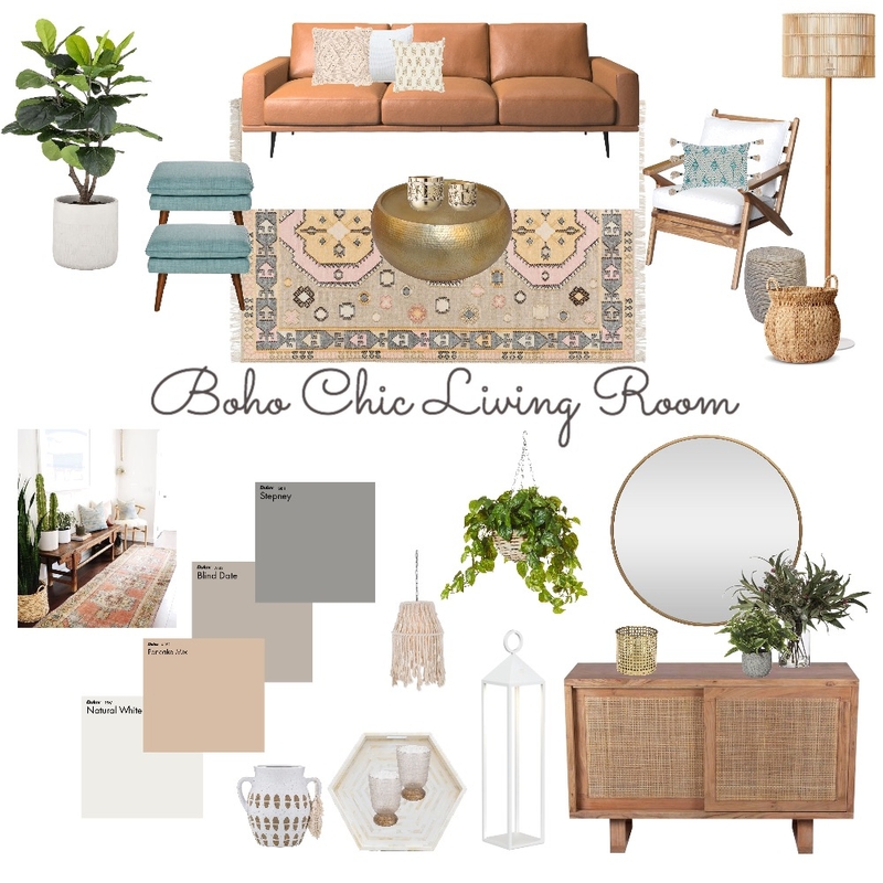 Boho Chic Living Room Mood Board by Stacey Newman Designs on Style Sourcebook