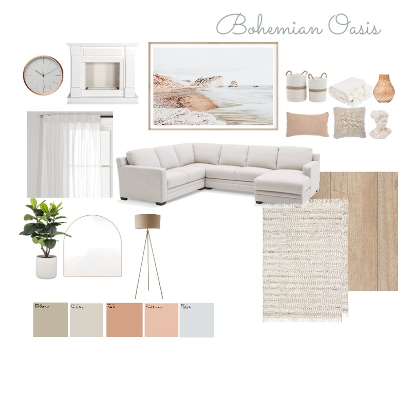 The Bohemian Oasis Mood Board by Elevare Co on Style Sourcebook