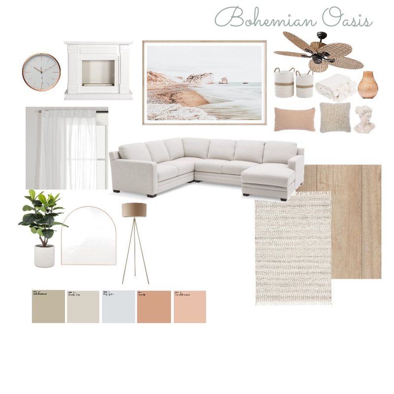 The Bohemian Oasis Mood Board by Elevare Co on Style Sourcebook