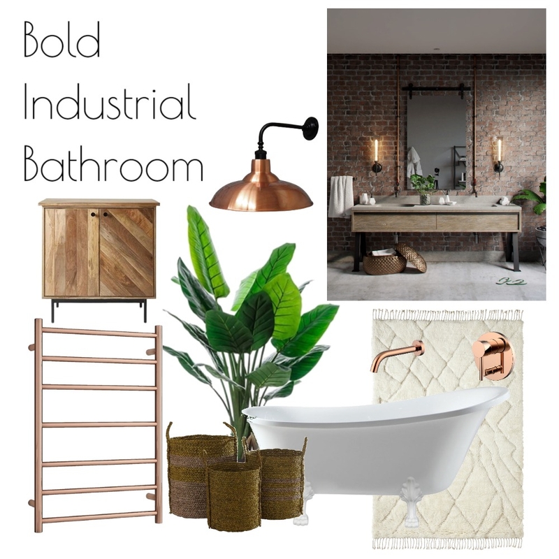 Bold Industrial Bathroom Mood Board by Gale Carroll on Style Sourcebook