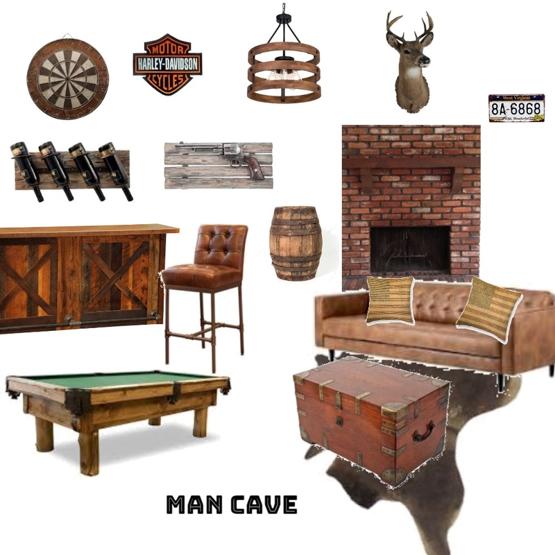 Man Cave Mood Board by Amanda Erin Designs on Style Sourcebook