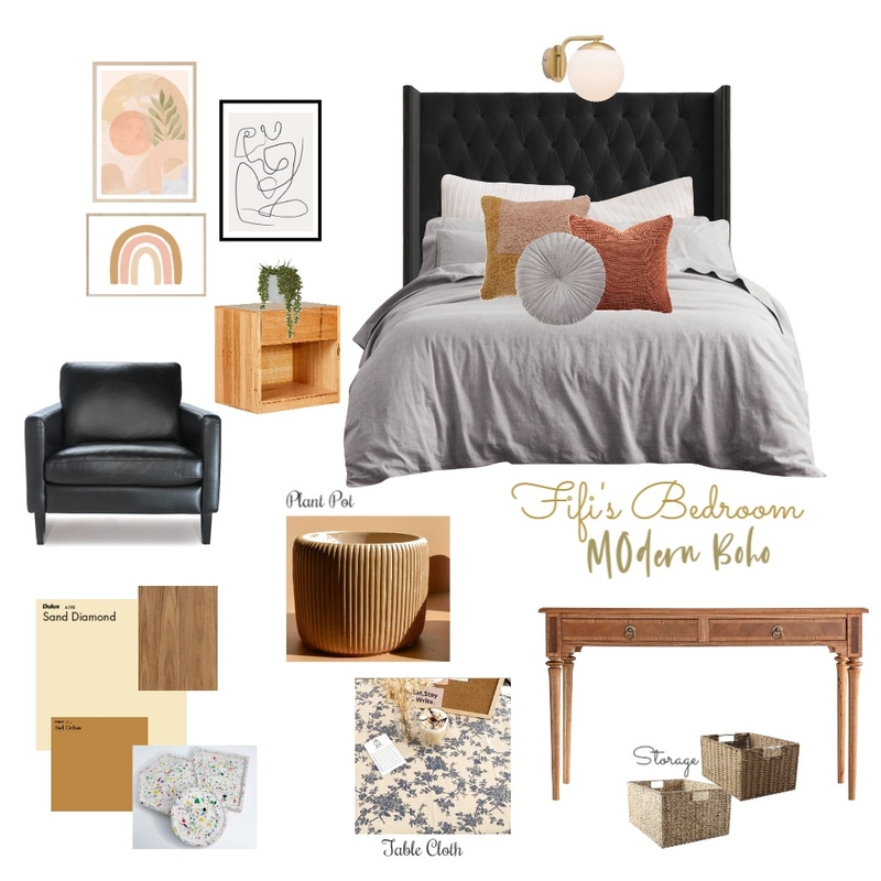 Modern Boho Mood Board by fifiizzati on Style Sourcebook