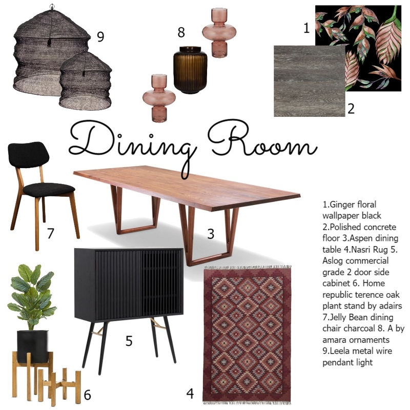 Module 9-Dining Room Mood Board by Bloom interiors on Style Sourcebook