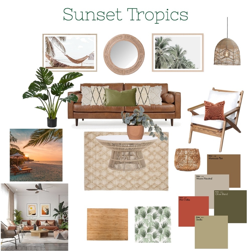 Module 3: Sunset Tropics Mood Board by KristinRouse on Style Sourcebook