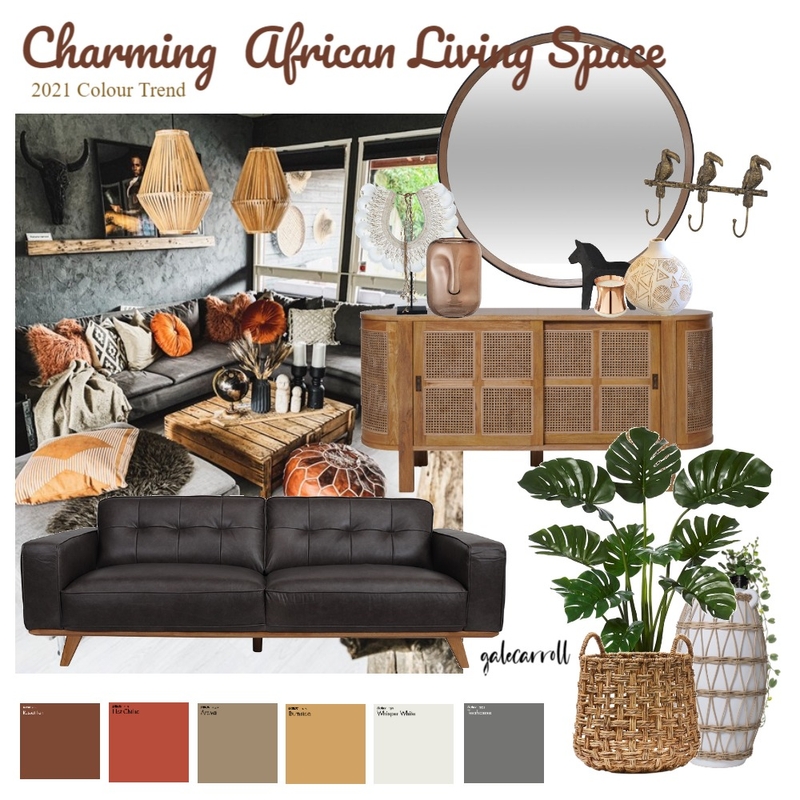 Charming African Boho Living space Mood Board by Gale Carroll on Style Sourcebook