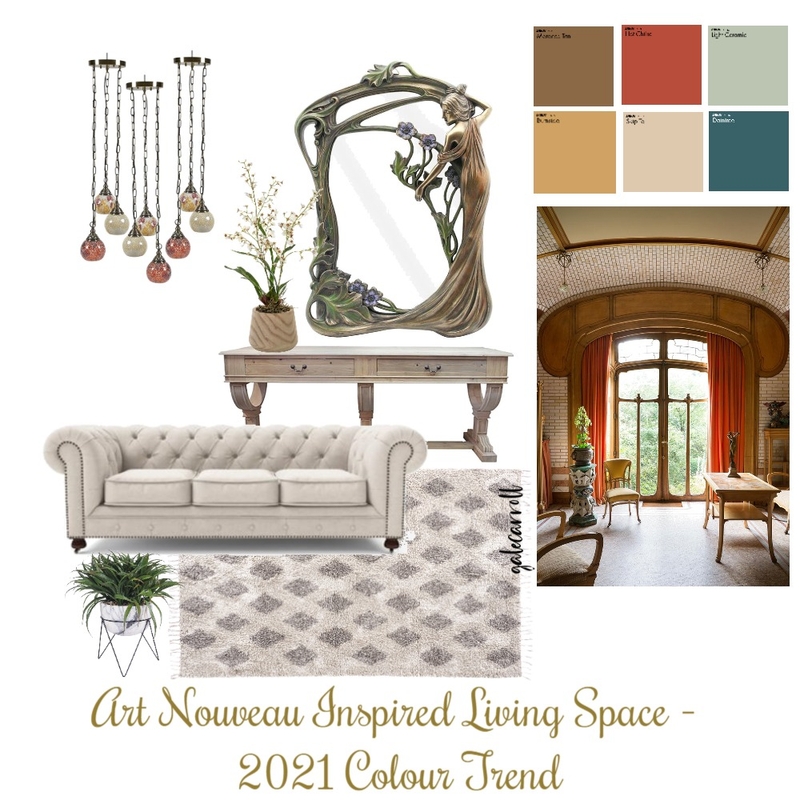 Art Nouveau Inspired Living Area Mood Board by Gale Carroll on Style Sourcebook