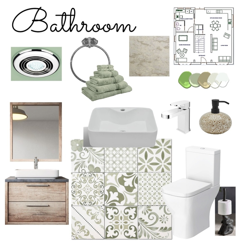 Bathroom Sample Board Mood Board by MonAmiDezign on Style Sourcebook
