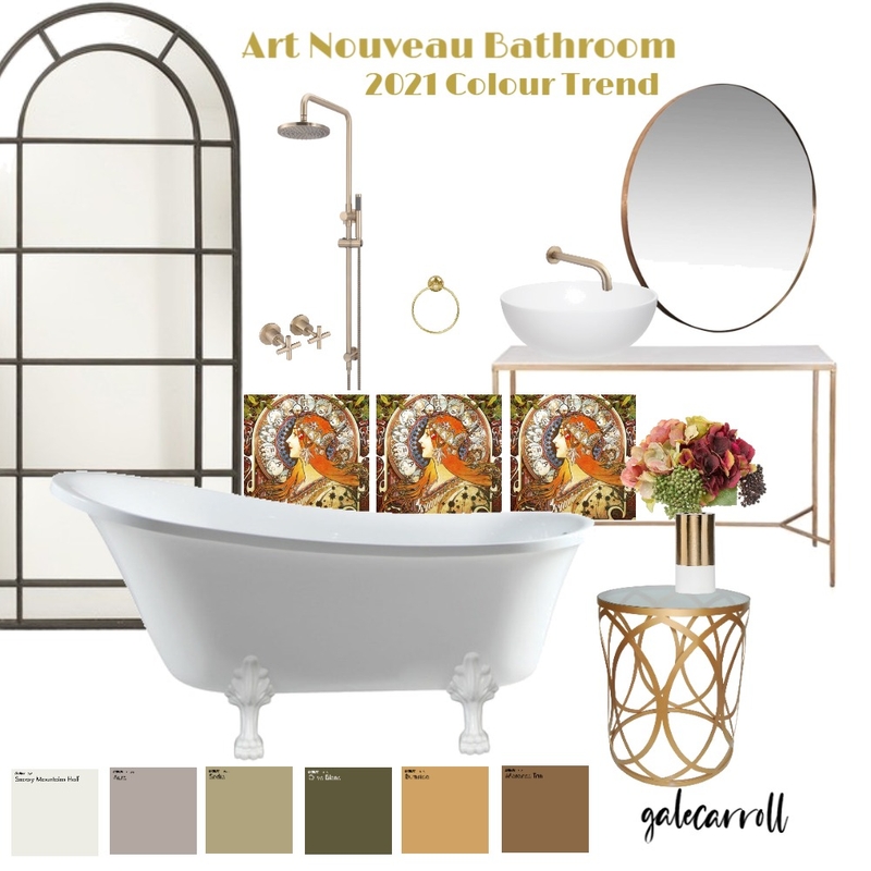 Art Nouveau Bathroom Mood Board by Gale Carroll on Style Sourcebook