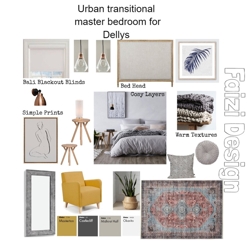 Master Bedroom Mood Board by Faizi Design on Style Sourcebook