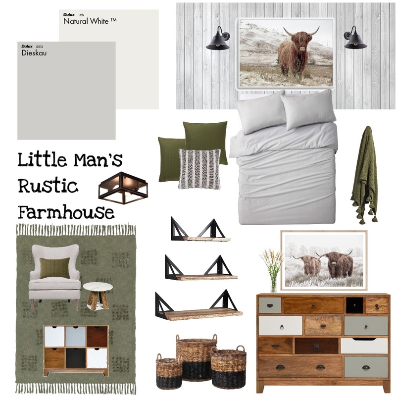 Little Man's Rustic Farmhouse Mood Board by CBMole on Style Sourcebook