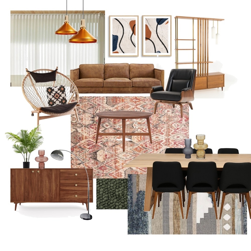 Mid-Century Modern Mood Board by Carly Hughes on Style Sourcebook