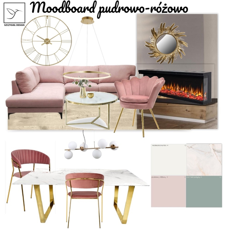 moodboard miętowo-pudrowo Mood Board by SzczygielDesign on Style Sourcebook