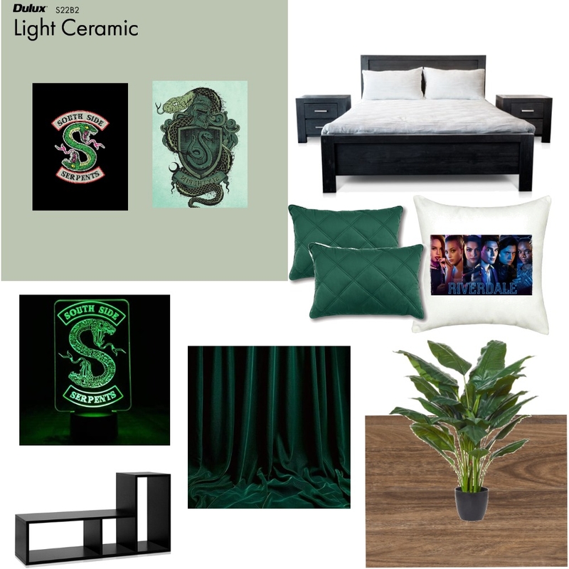 Riverdale & Slytherin Bedroom Mood Board by kvm.interiors on Style Sourcebook