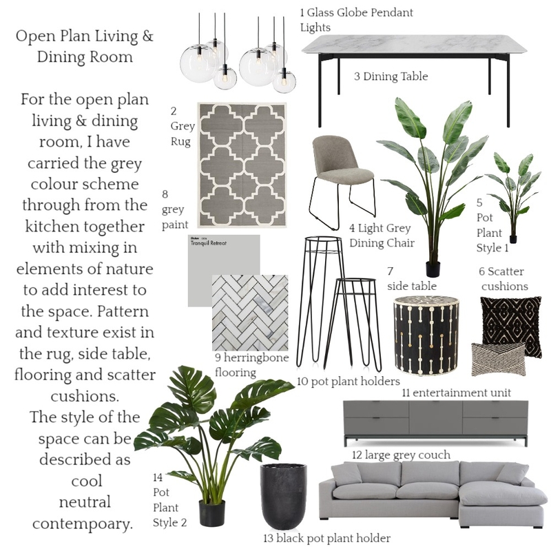 Sample Board Open Plan Dining & Living Room Mood Board by juliaexley on Style Sourcebook