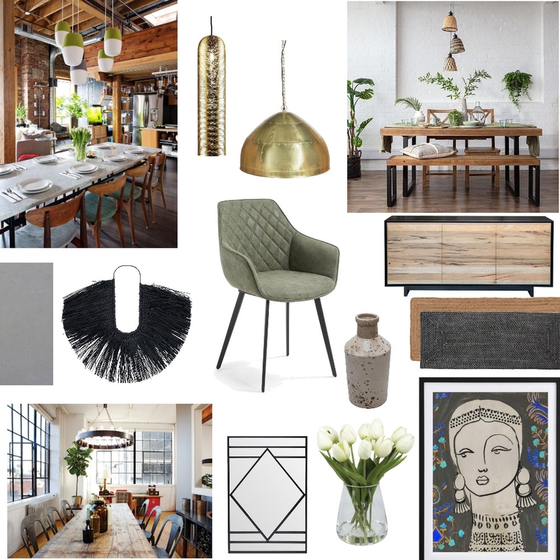 Warm Industrial Dining Mood Board by kathvick on Style Sourcebook