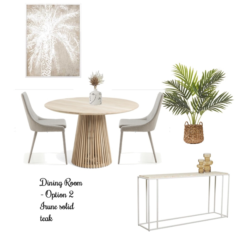 Millie Dining Room Option Irune Solid teak with grey chairs Mood Board by Jennypark on Style Sourcebook