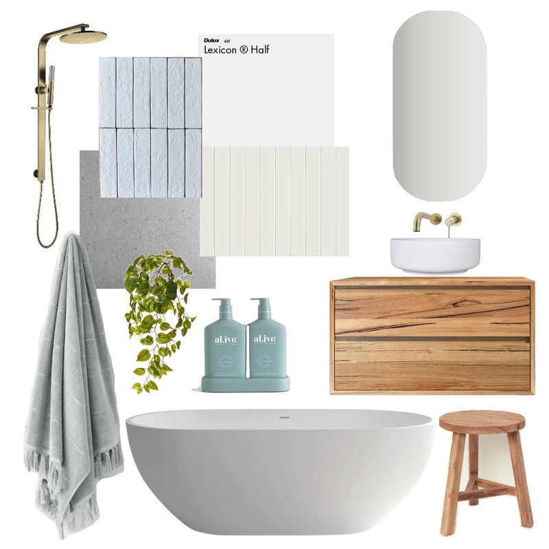 Whites, Timber and Sage Bathroom Mood Board by zoeradford on Style Sourcebook