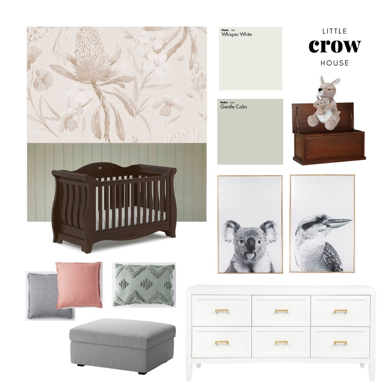 Flora and Fauna Nursery Mood Board by Little Crow House on Style Sourcebook