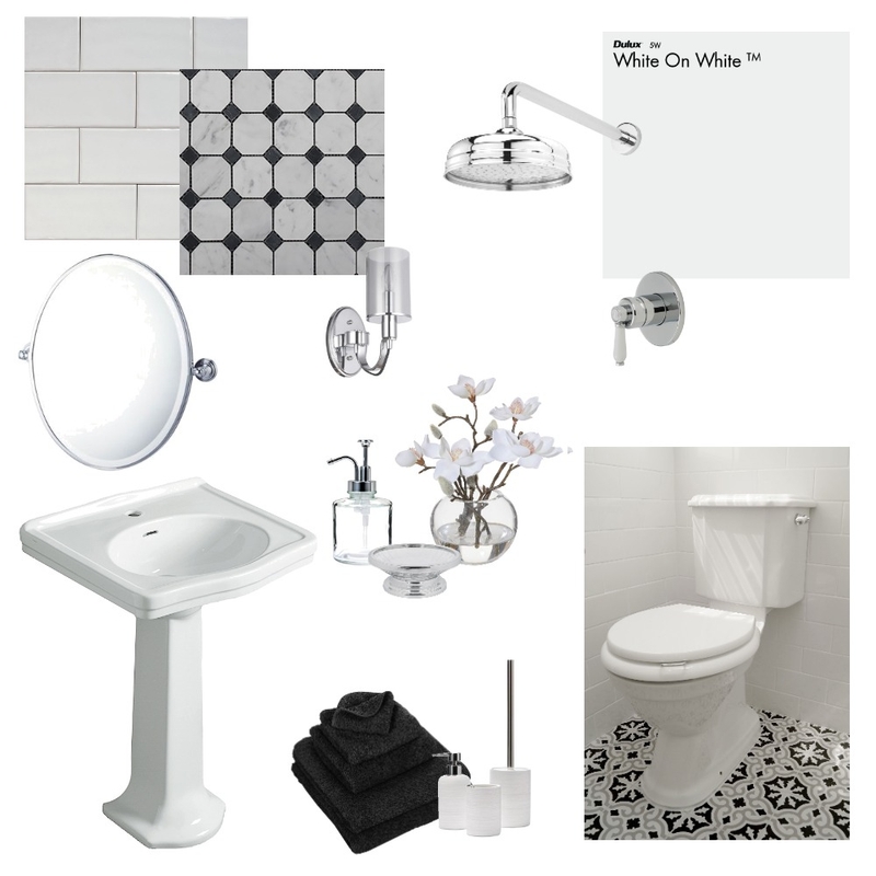 Traditional Black & White Bathroom Mood Board by KMR on Style Sourcebook