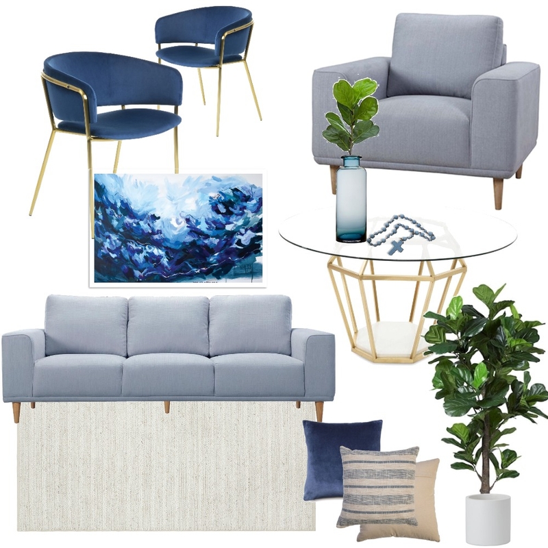 Blue and gold Mood Board by The Ginger Stylist on Style Sourcebook