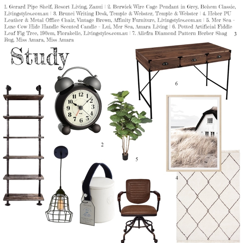 Study Mood Board by Bianca van der Linde on Style Sourcebook