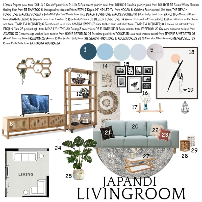 SAMPLE BOARD - LIVING ROOM Mood Board by Yujin Lee on Style Sourcebook