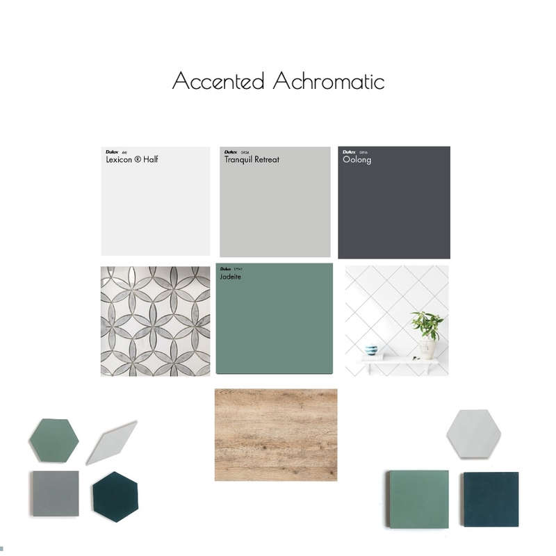 Accented Achromatic + flooring+ green Mood Board by kcotton90 on Style Sourcebook