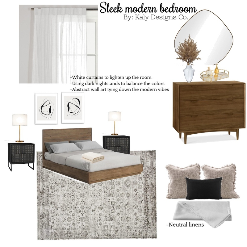 Sleek modern bedroom Mood Board by Kaly on Style Sourcebook