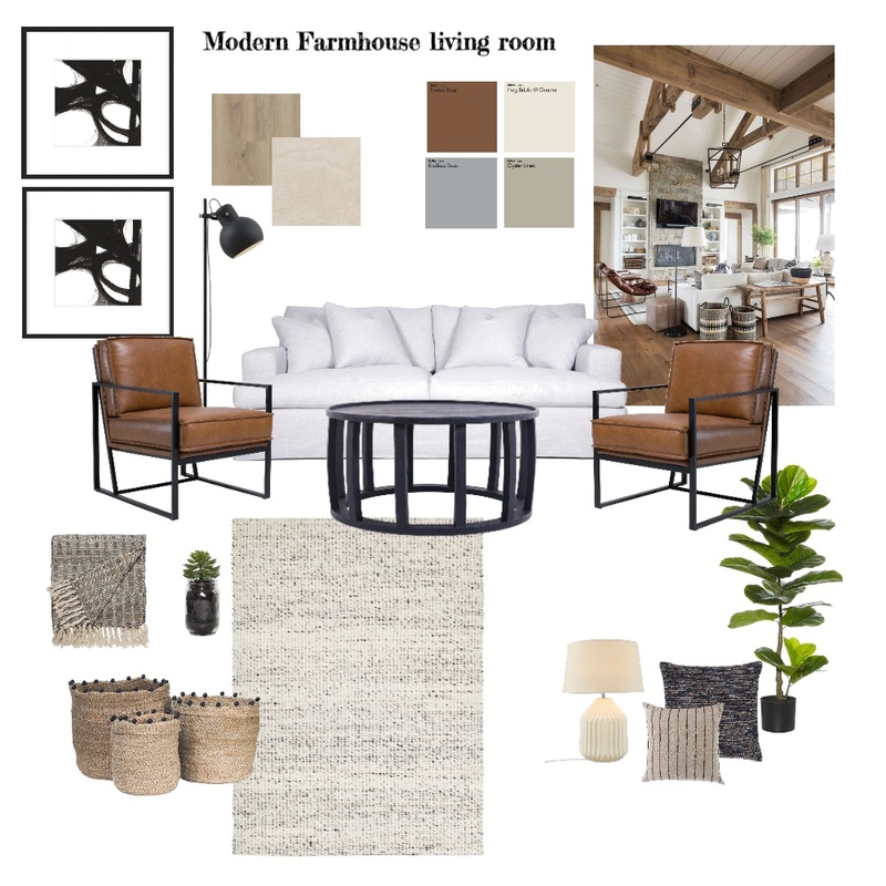 modern farmhouse living room Mood Board by mahdokht on Style Sourcebook