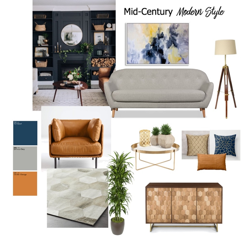 Mid Century Modern Style Mood Board by fabiolaogawa on Style Sourcebook