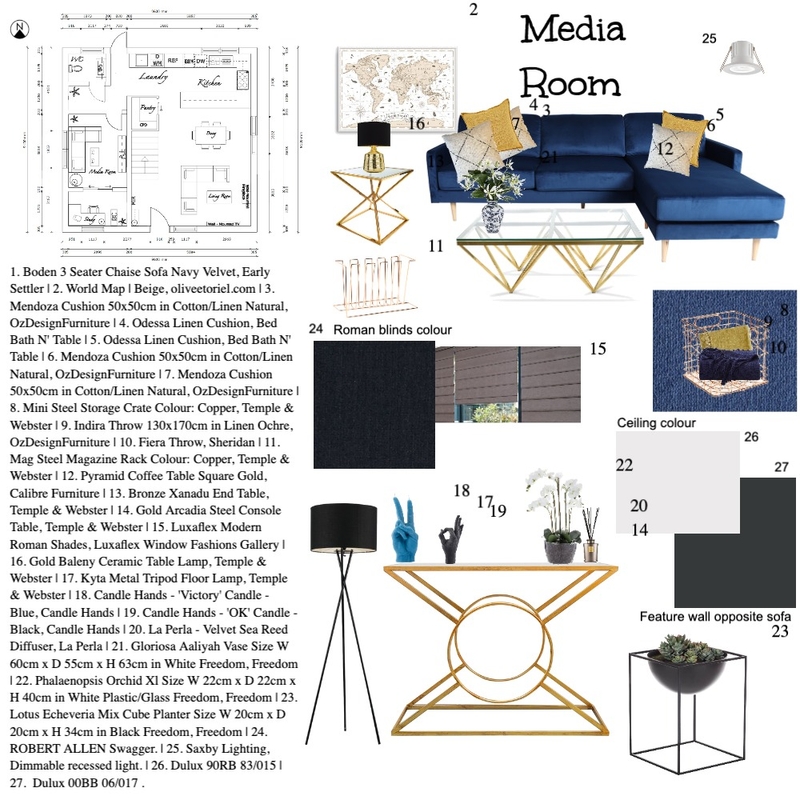 Media Room - Course Mood Board by Katerina Kouroushi on Style Sourcebook