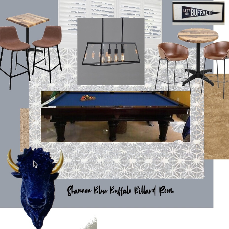 Shannon Blue Buffalo Billard Room Mood Board by boczons@comcast.net on Style Sourcebook