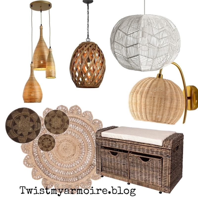 Wicker Lighing Mood Board by Twist My Armoire on Style Sourcebook