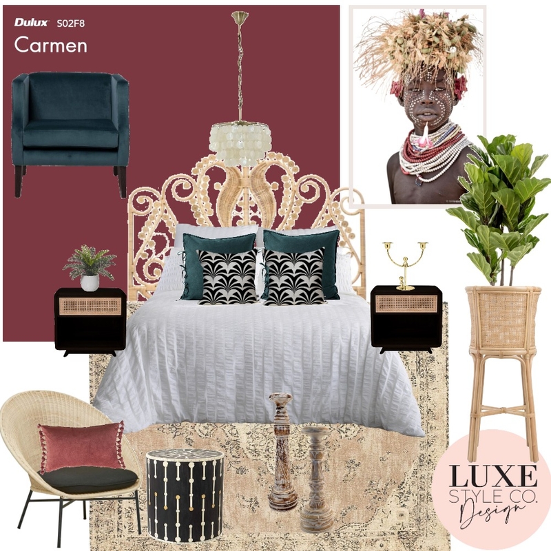 Boho Moody Bedroom Mood Board by Luxe Style Co. on Style Sourcebook