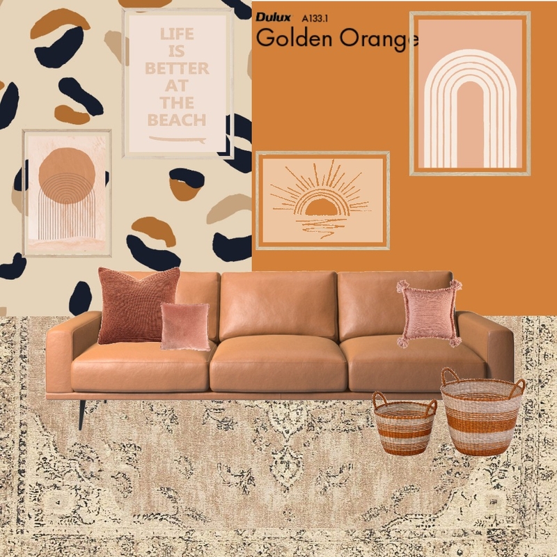 Golden Orange Living Room Mood Board by A on Style Sourcebook