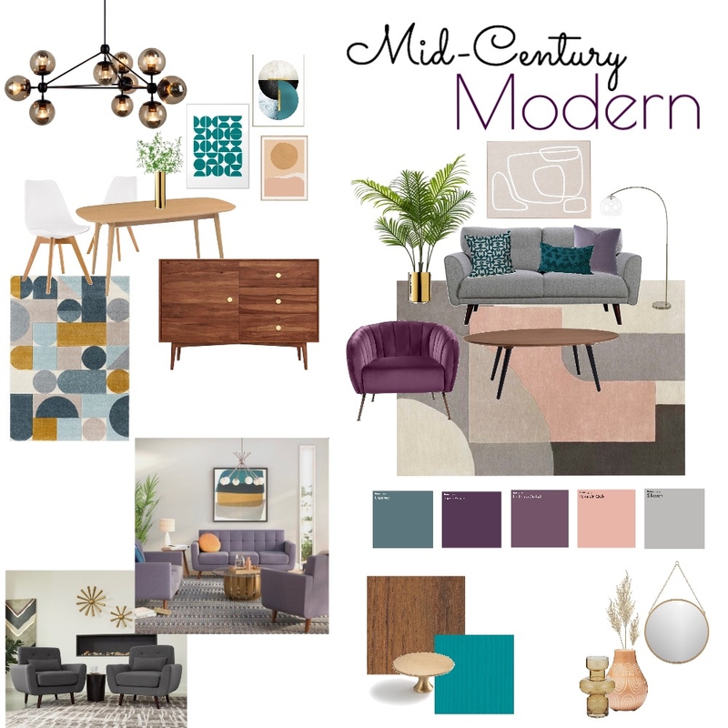 Mid-Century Modern Mood Board by valeriecelery on Style Sourcebook