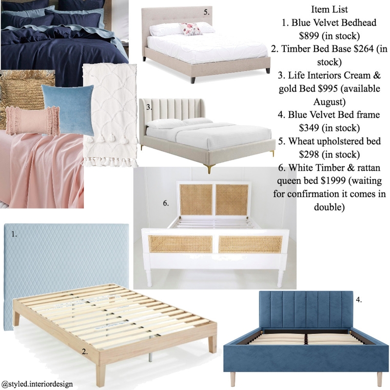 Madison Bedroom Item List Mood Board by Styled Interior Design on Style Sourcebook