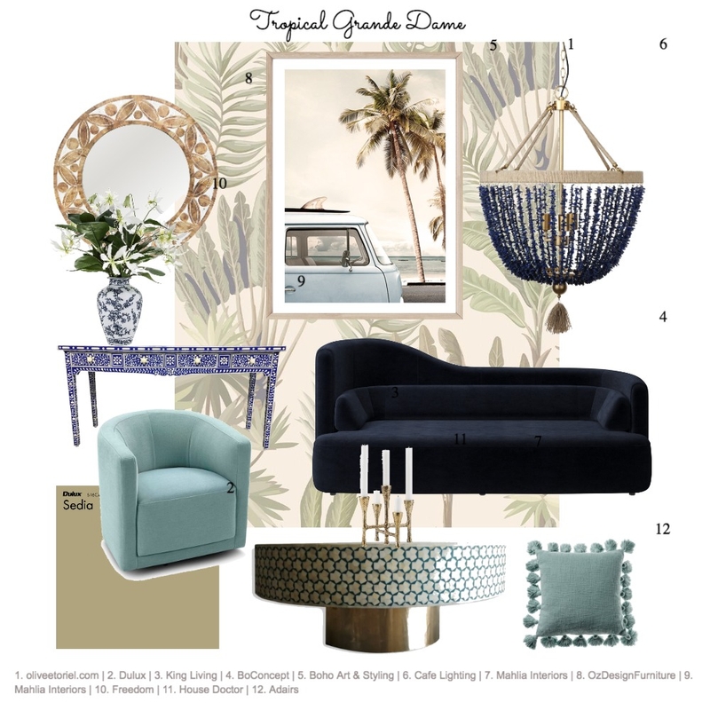 Tropical Grande Dame Mood Board by be elle interiors on Style Sourcebook