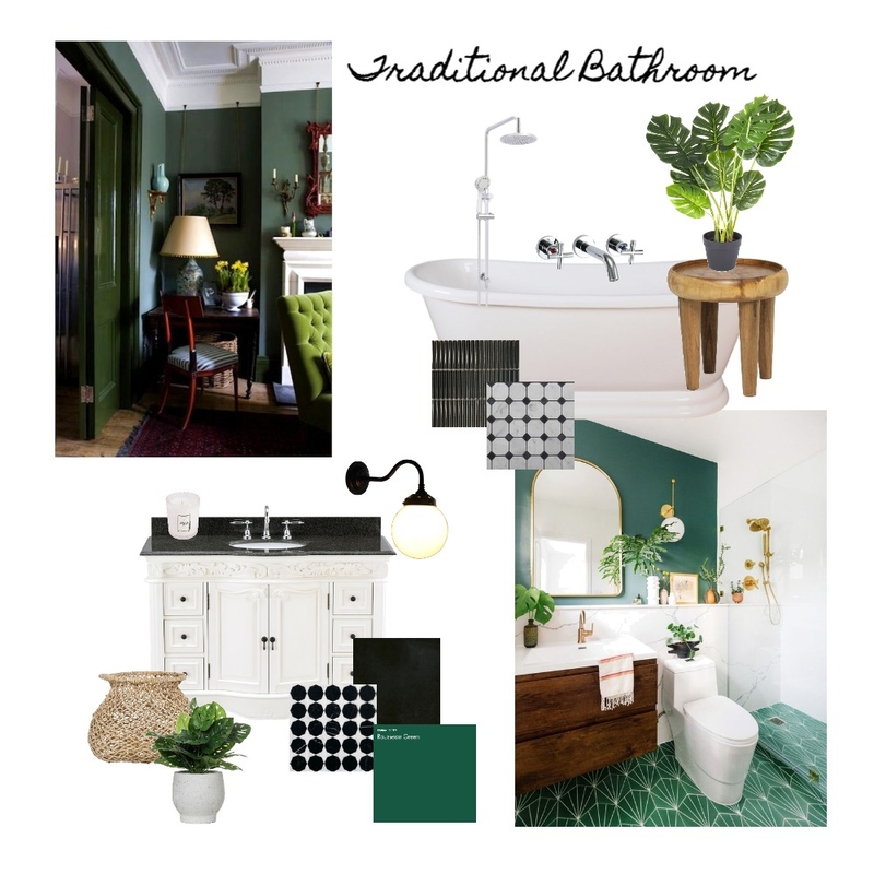 Module 3 - Traditional bathroom Mood Board by Olive Cannon on Style Sourcebook
