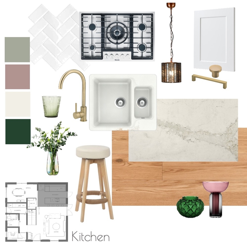 Kitchen Sample Board M9 Mood Board by coco + grace interiors on Style Sourcebook