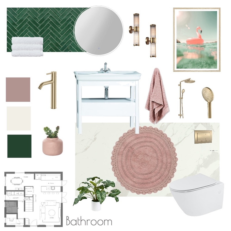 Bathroom Sample Board M9 Mood Board by coco + grace interiors on Style Sourcebook