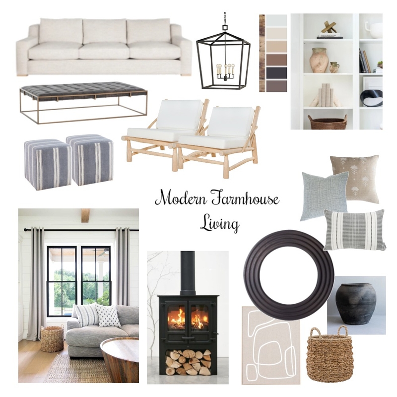 Modern Farmhouse Living Mood Board by Mariana Bueno on Style Sourcebook
