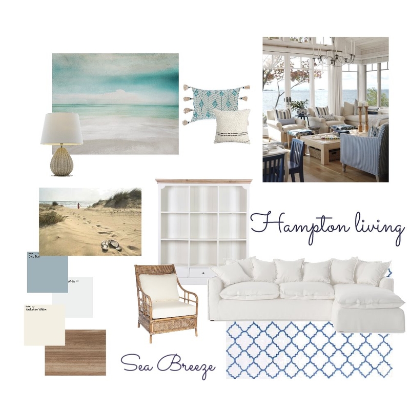 Hamptons Living Mood Board by Sarah Schwer on Style Sourcebook